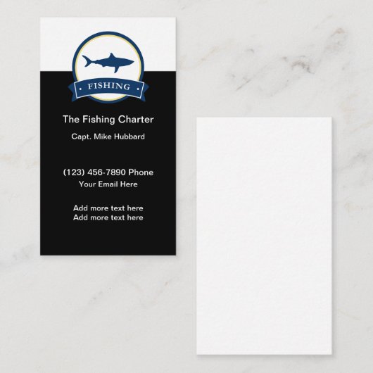 Geviste kapitein Charterboot Visitekaartje (Voorkant / Achterkant)