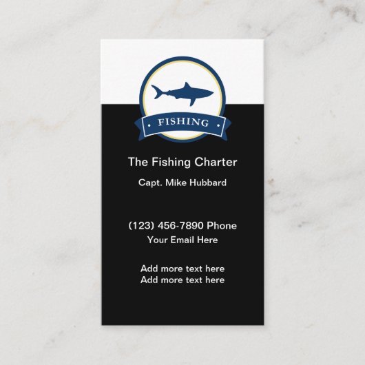 Geviste kapitein Charterboot Visitekaartje (Voorkant)