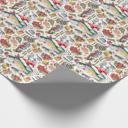 Geviste kerstcadeautas cadeaupapier (Hoek)