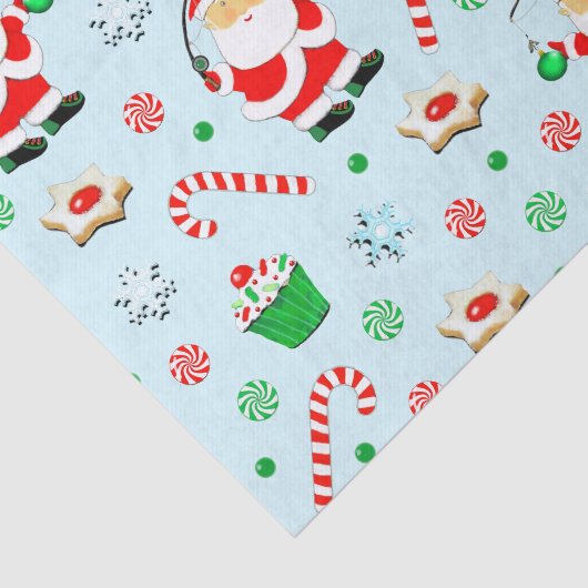 Geviste kerstfeestcadeautjes voor vissers tissuepapier (Detail)