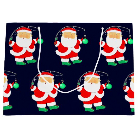 Geviste kerstfeestdag groot cadeauzakje (Voorkant)