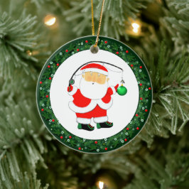 Geviste kerstfeestdag keramisch ornament