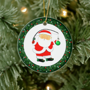 Geviste kerstfeestdag keramisch ornament