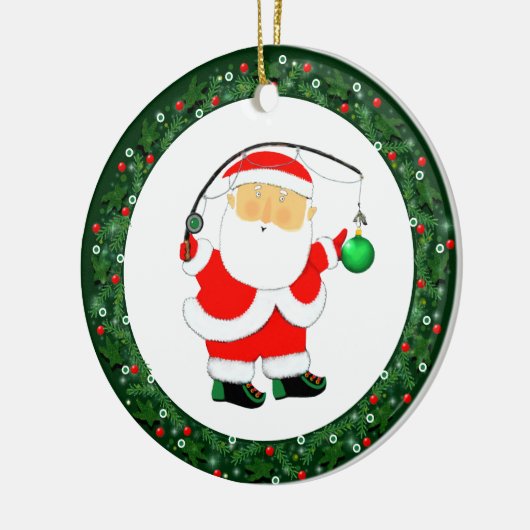 Geviste kerstfeestdag keramisch ornament (Links)