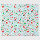 Geviste kerstman cadeaupapier (Vlak)