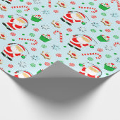 Geviste kerstman cadeaupapier (Hoek)