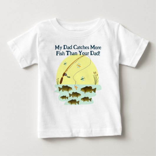 Geviste kleine mond bas Funny Dad vangt vis (Voorkant)