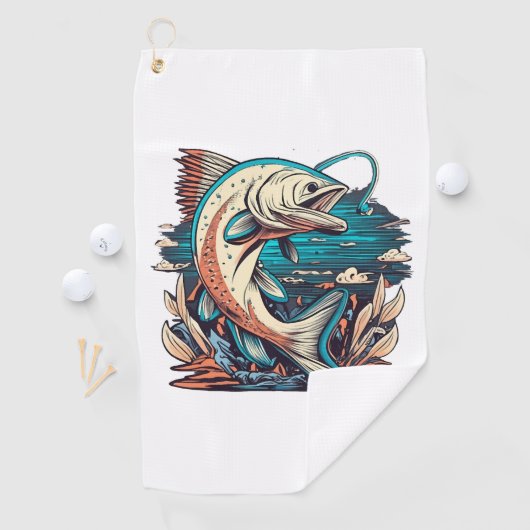 Geviste liefde vis golfhanddoek (Insitu)