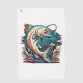 Geviste liefde vis golfhanddoek (Voorkant)