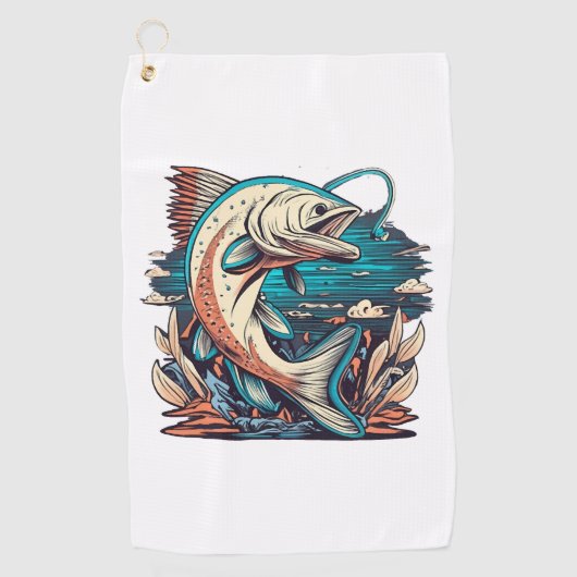 Geviste liefde vis golfhanddoek (Voorkant)