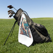 Geviste liefde vis golfhanddoek (Groen)