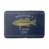 Geviste lodge in blauw, bas en familie badmat (Voorkant)