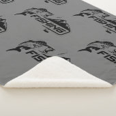 Geviste Logo Fisherman Hobby viskunst Sherpa Deken (3/4)