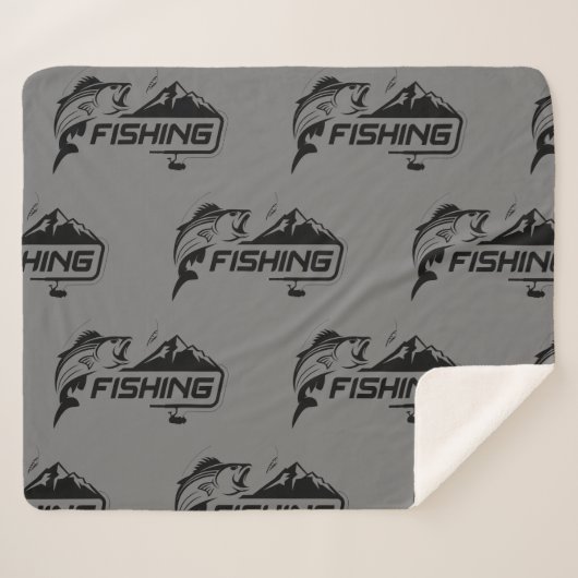 Geviste Logo Fisherman Hobby viskunst Sherpa Deken (Voorkant (horizontaal))