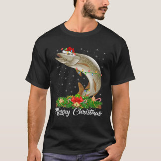 Geviste Lover Matching Santa Hat Pike Fish Christm T-shirt