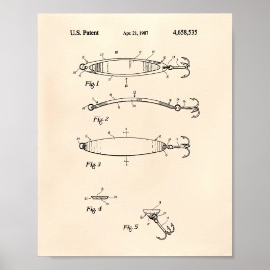 Geviste Lure 1964 Patent Art Old Peper Poster (Voorkant)