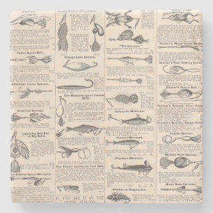 Geviste Lures Adverteren de visserij Stenen Onderzetter