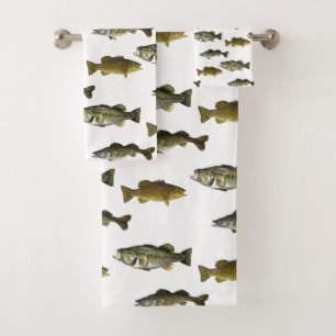 Geviste met Walleye Bass Angler Mannen Bad Handdoek