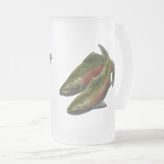 Geviste Mok van Beer Coho Salmon Fisherman Beer Gl (Voorkant rechts)