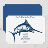 Geviste nautische zwaardvis Bachelor Party Kaart (Voorkant / Achterkant)
