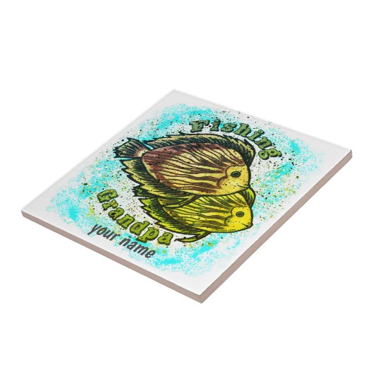 Geviste opa tegeltje (Zijkant)