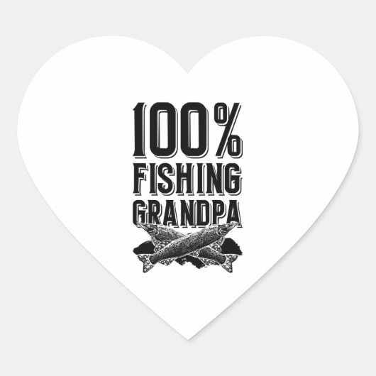 Geviste opa vissen hart sticker (Voorkant)
