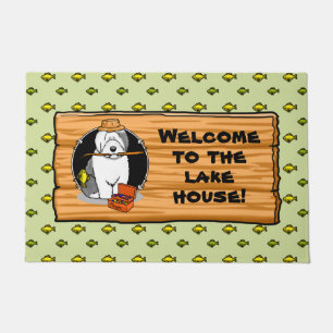 Geviste oude Engelse Sheepdog (Grey 1) Cute Funny Deurmat