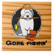 Geviste oude Engelse Sheepdog (Grey 1) Cute Funny Tegeltje (Voorkant)
