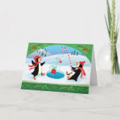 Geviste Penguin Christmas Kaart (Voorkant)