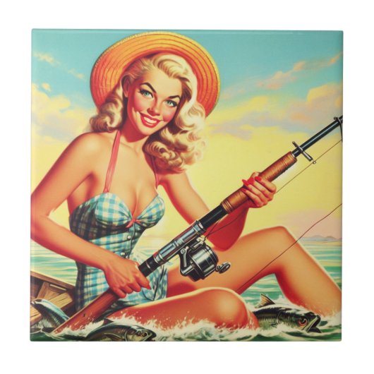  Geviste pin-up Tegeltje (Voorkant)