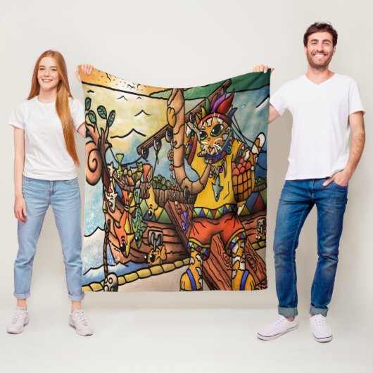 Geviste poortenkast fleece deken (In situ)