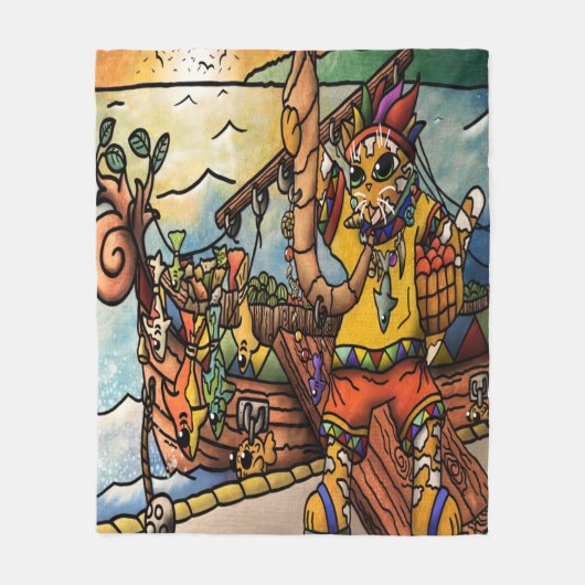 Geviste poortenkast fleece deken (Voorkant)