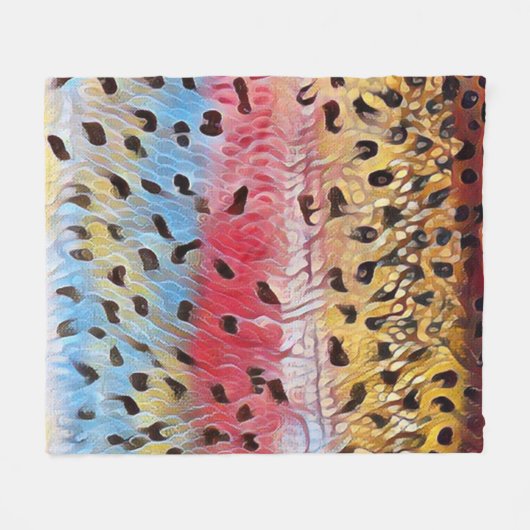 Geviste regenboogforel fleece deken (Voorkant (Horizontaal))