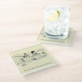 Geviste reisweg glazen onderzetter (Schuin)