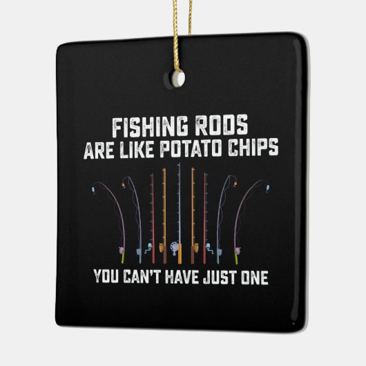 Geviste rijen zijn als aardappelchips die je niet  keramisch ornament (Links)