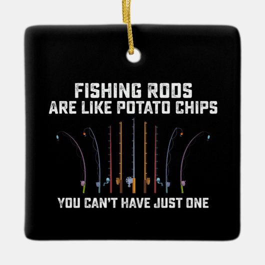 Geviste rijen zijn als aardappelchips die je niet  keramisch ornament (Voorkant)