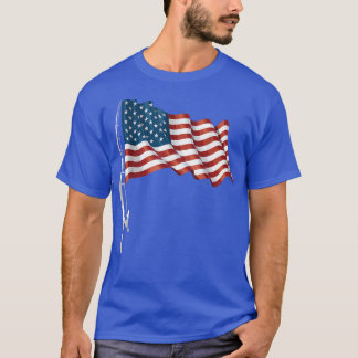 Geviste Rod American Flag Patriotic Fisherman 4th T-shirt