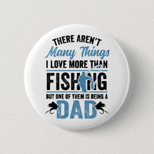 Geviste Rod Fisher Fish Fisherman Vist papa Ronde Button 5,7 Cm