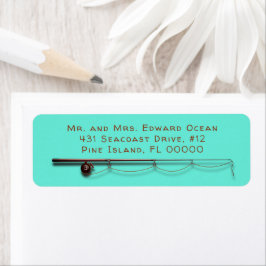 Geviste Rod Fisherman Return-adreslabel Etiket