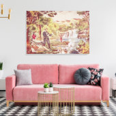 Geviste scène canvas afdruk (Insitu (Woonkamer))