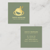 Geviste service Sage Green en Gold Vierkante Visitekaartje (Voorkant / Achterkant)