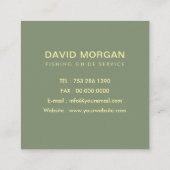 Geviste service Sage Green en Gold Vierkante Visitekaartje (Achterkant)