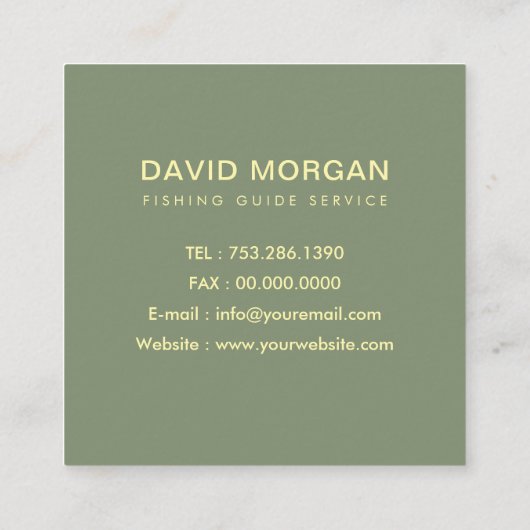 Geviste service Sage Green en Gold Vierkante Visitekaartje (Achterkant)