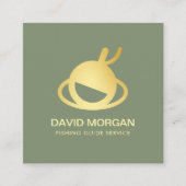 Geviste service Sage Green en Gold Vierkante Visitekaartje (Voorkant)