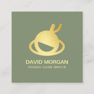 Geviste service Sage Green en Gold Vierkante Visitekaartje