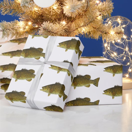 Geviste Smallmouth Bass Pattern Mannen Cadeaupapier (Feestdagen)