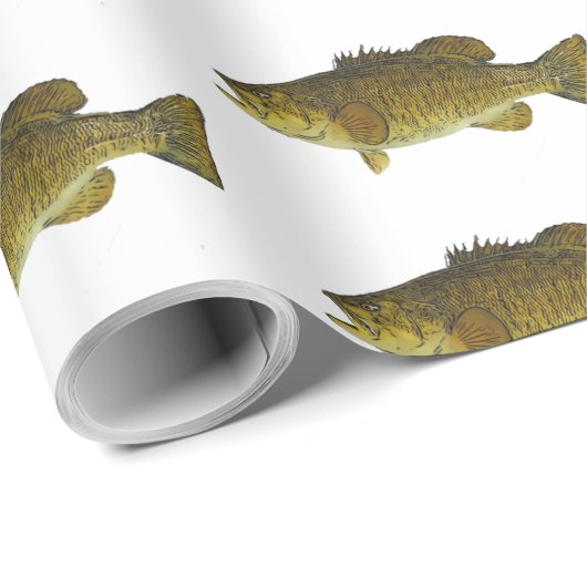 Geviste Smallmouth Bass Pattern Mannen Cadeaupapier (Rol Hoek)