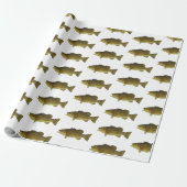 Geviste Smallmouth Bass Pattern Mannen Cadeaupapier (Uitgerold)