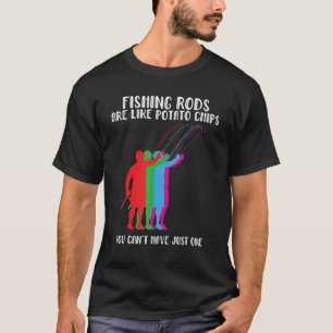 Geviste staven zijn net als aardappelvisjes op Man T-shirt