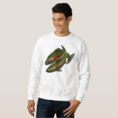Geviste Sweatshirts Shirten van Coho Salmon Mannen Trui (Voorkant volledig)